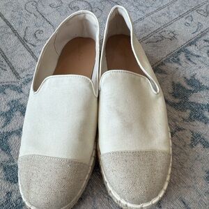 Cream Slip-On Espadrilles Size 11